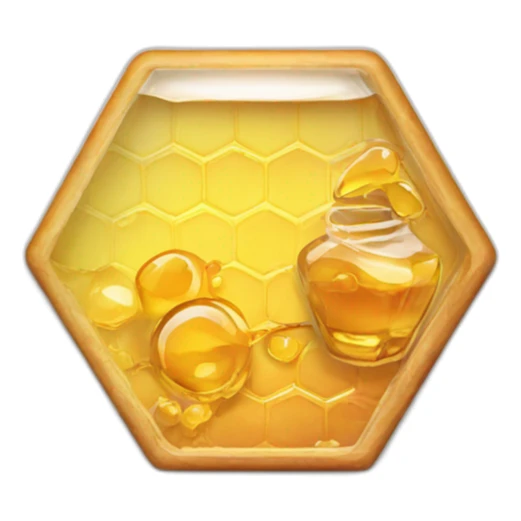A taste of honey in a hexagon with a black outline sticker