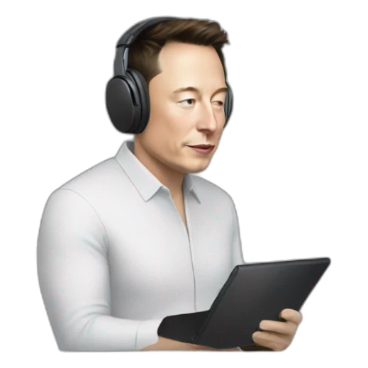 elon musk listening to music sticker