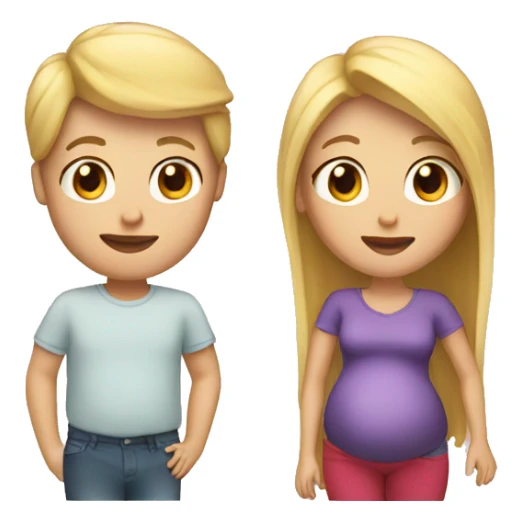 With both blonde hair Pregnant family  sticker