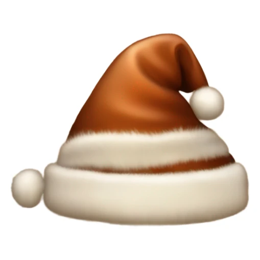 brown santa claus hat with shimmering garland sticker