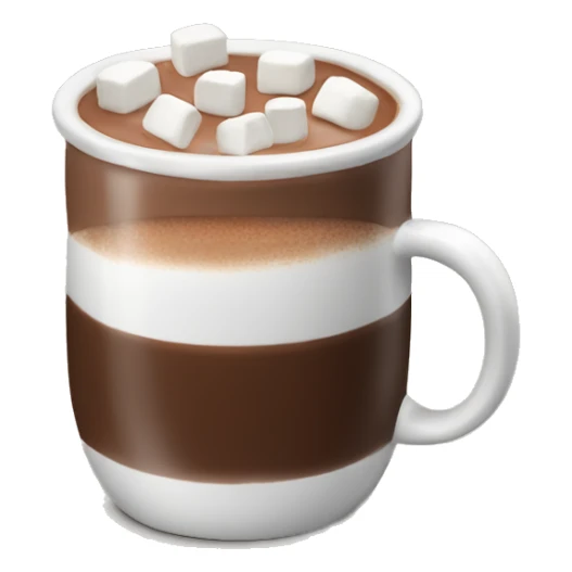 a mug of hot chocolate with marsmallows sticker