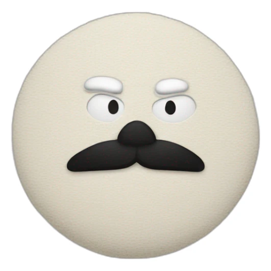 person with black beak in white rug sticker