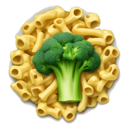 dish with macaroni and pieces of broccoli sticker