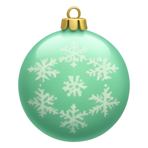 Pastel Green ornament with winter pin  sticker