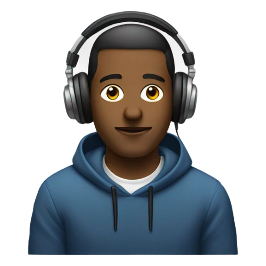 music studio dude with headphones in chair sticker