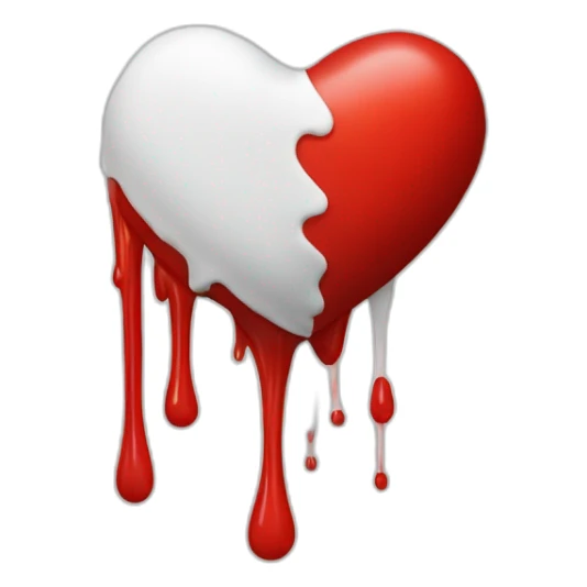 bandaged red heart with white liquid dripping from the point sticker