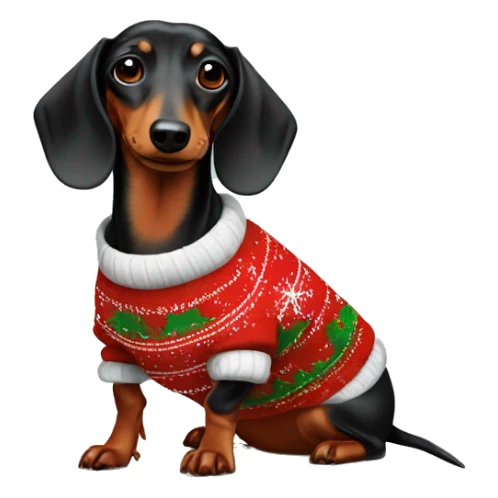 Dachshund in Christmas jumper sticker
