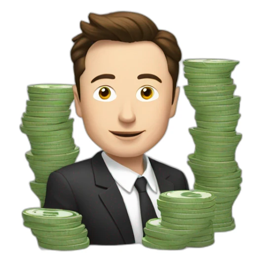 Elon Musk in a maison dit à money sticker