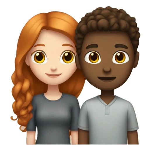 Brown haired girl and ginger haired boy in love  sticker