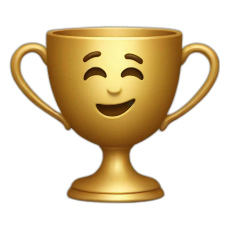 royal empty Christian cup for the winner with a cross on royal background sticker