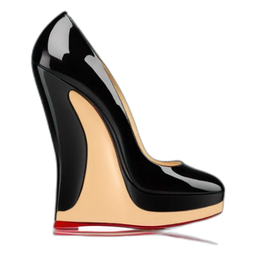 WEDGE heel LOUBOUTIN black PATENT sticker