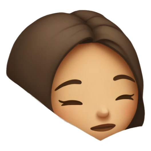 Brunette haired girl eyes closed sleeping in cozy blanket sticker
