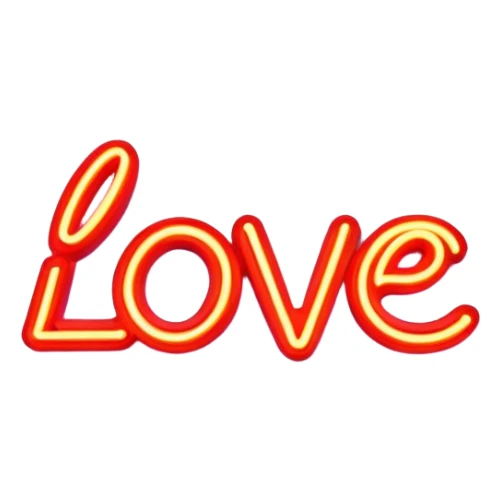  neon sign with the word love sticker