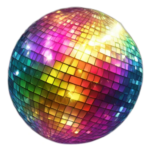 colorful disco ball with sparkles sticker