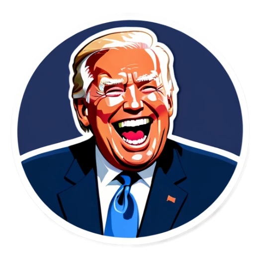 Donald trump laughing at Joe Biden  sticker