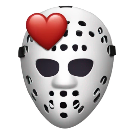 Hockey mask and heart sticker