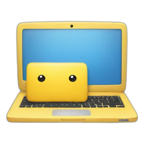yellow laptop sticker