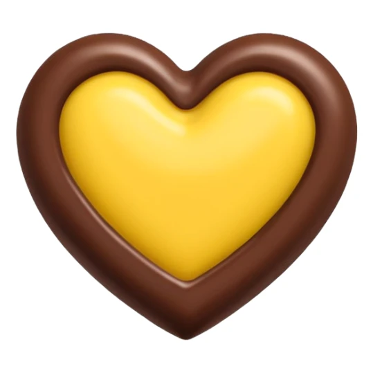 Heart chocolate covered with yellow leyer sticker