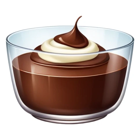 Clear Glass dish of chocolate pudding  sticker