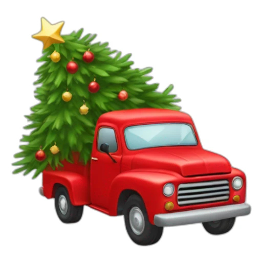 Little red truck hulinga Christmastree sticker