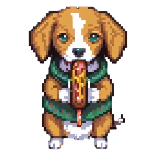 dog eating a sussy hot dog sticker