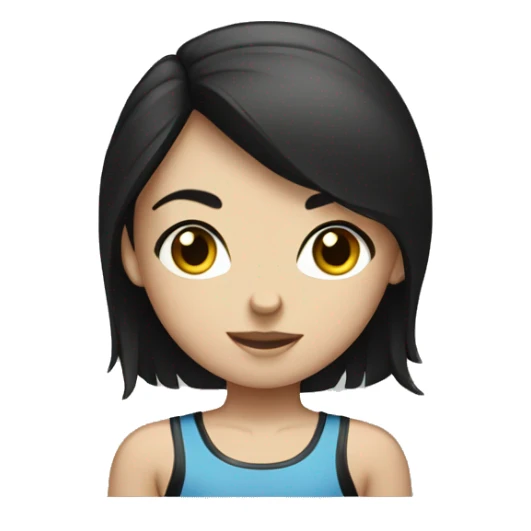 Dark-haired boxer girl with blue eyes sticker