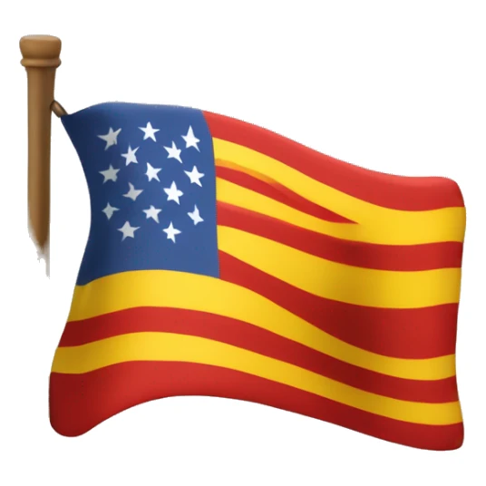 Es emoji de una bandera sin mástil de con el orden de barras horizontales de colores siguiente: amarillo, rojo, amarillo, rojo, amarillo, rojo, amarillo, rojo y amarillo. sticker