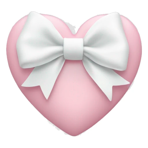 Pastel pink heart with white bow sticker