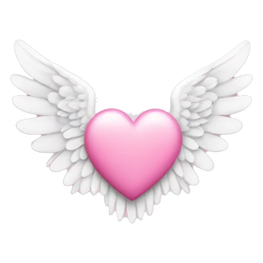 Pink heart with white angel wings sticker