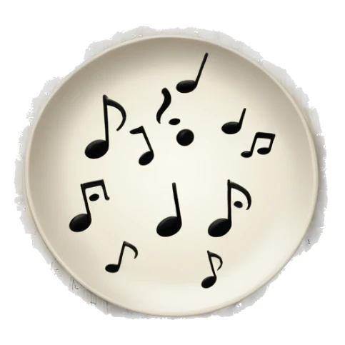 big plate of music notes sticker