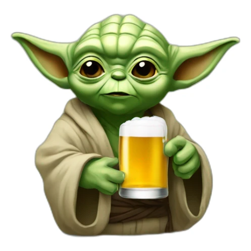 Yoda qui bois une bière sticker