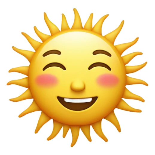 Sun with a face that have the eyes closed sticker