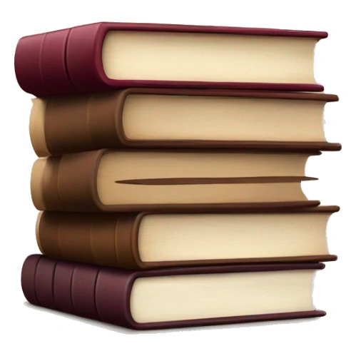 Stack of burgundy and brown books sticker