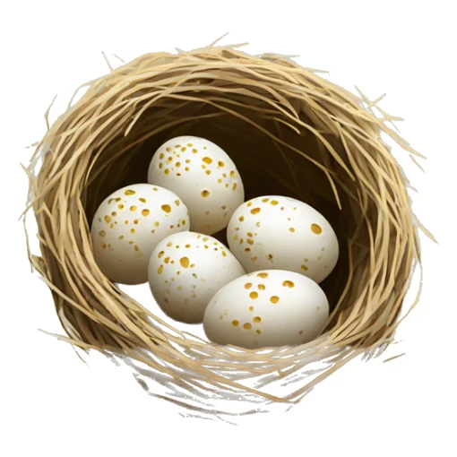 A nest of quail eggs sticker