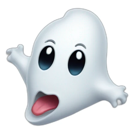 a funny little ghost who sticks out his tongue sticker