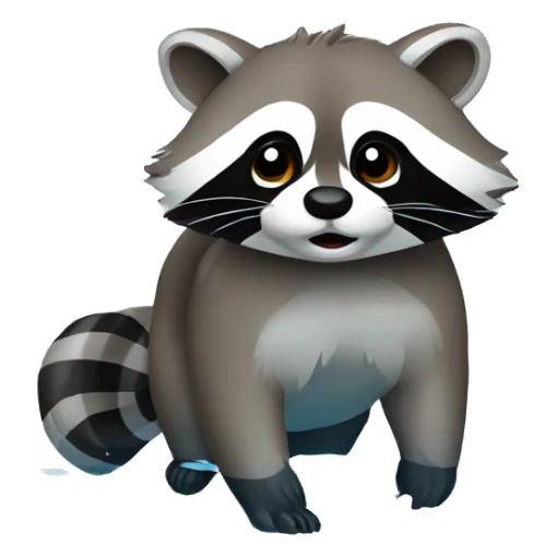 Raccoon in water sticker