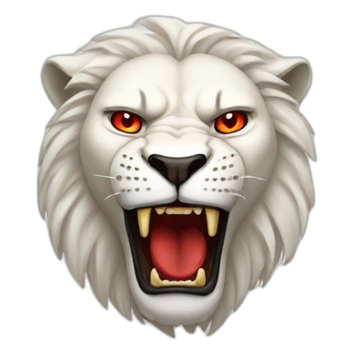 Angry white lion with red eyes sticker