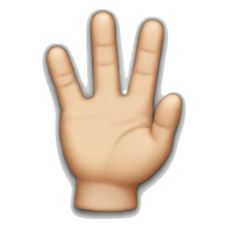 hand doing an L shape with little, ring and mittle fingers down sticker