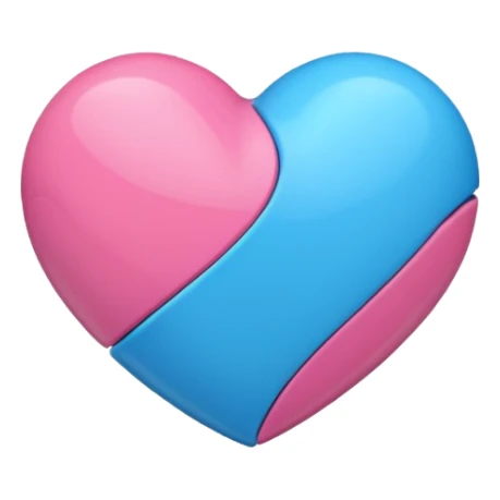 un corazón negro, rosado & azul sticker