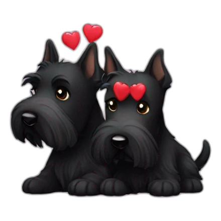 Two black Scottish terrier kissing sticker