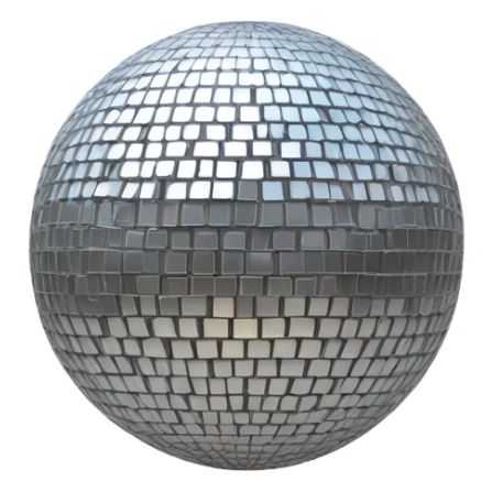 silver Discoball with  light pinbow on top of it sticker