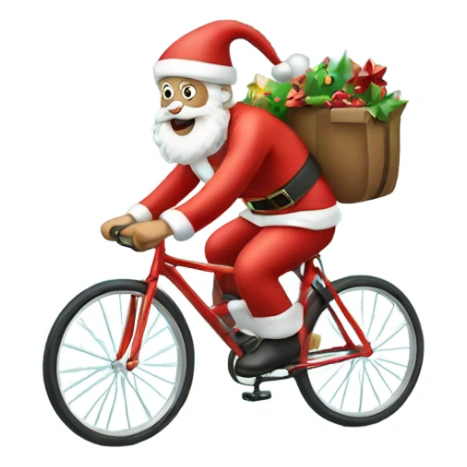 Santa riding a bike sticker