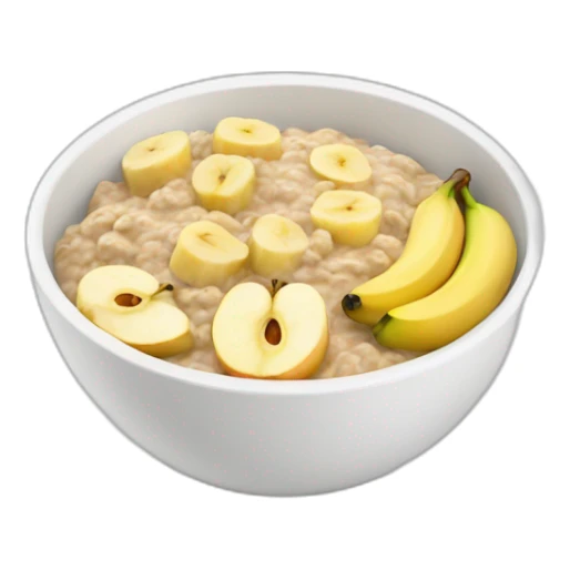 oatmeal with apple and banana sticker