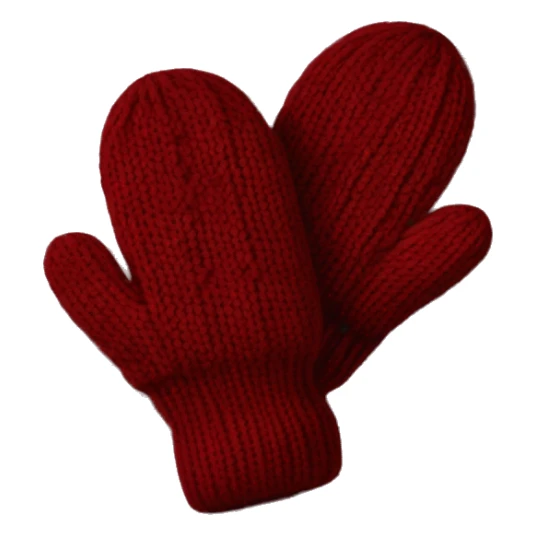 Knitted burgundy pair of mitten sticker