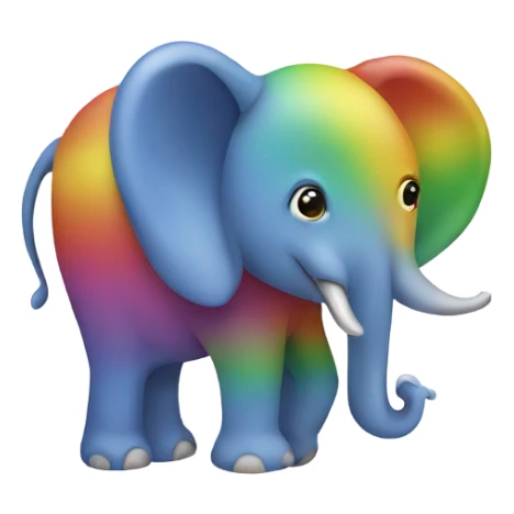 Rainbow elephant sticker