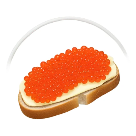open sandwich with only two ingredients: red caviar and butter sticker