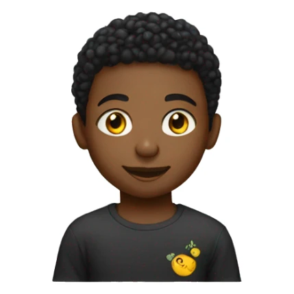 Black boy with inscription "Relja" on his T-shirt sticker