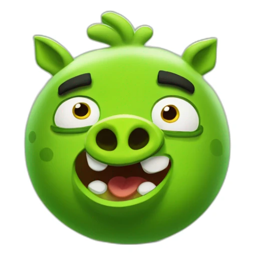 The green pig from Angry Birds rules the birds sticker