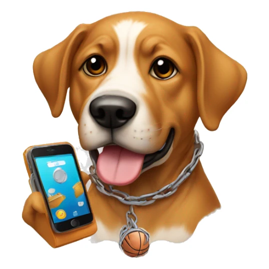 Raper dog , chain , phones , basketball  sticker