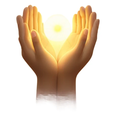 Spiritual healing light in hands  sticker